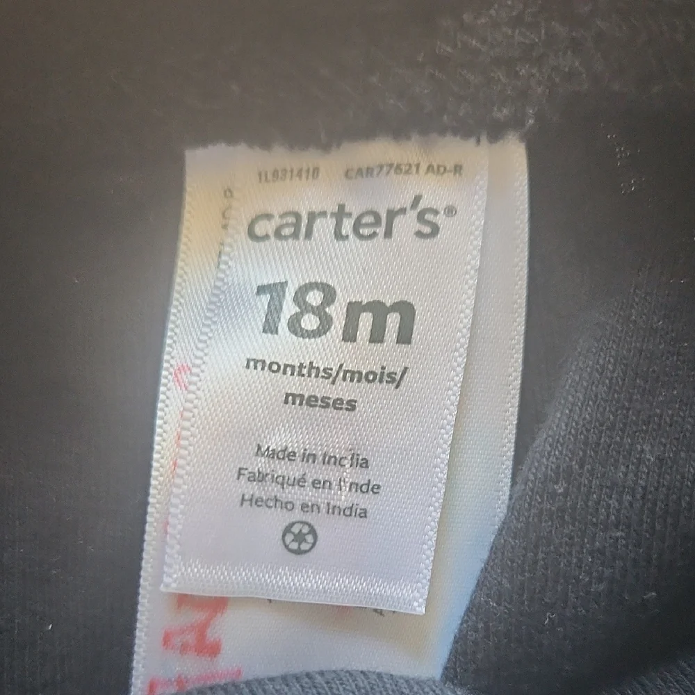 Set of 2 Carter's Pants 18 Months Grey and Black